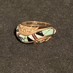 8.2 gram Multi Stone 14 kyg Ring - Turquoise